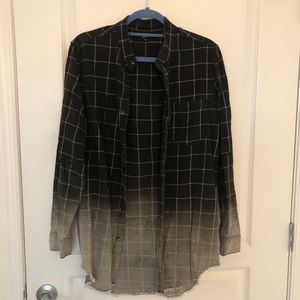 Plaid Ombre Button-Up Shirt